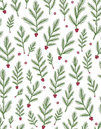 Evergreen Sprigs with Red BerriesRug Rug