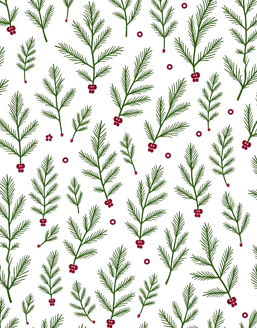 Evergreen Sprigs with Red BerriesRug Rug