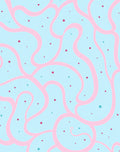 Pastel Pink Swirl Sky Dots Rug