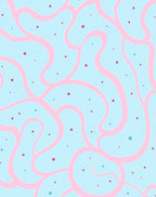 Pastel Pink Swirl Sky Dots Rug