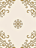 Ornate Golden Flourish Corner Medallion Rug