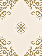 Ornate Golden Flourish Corner Medallion Rug