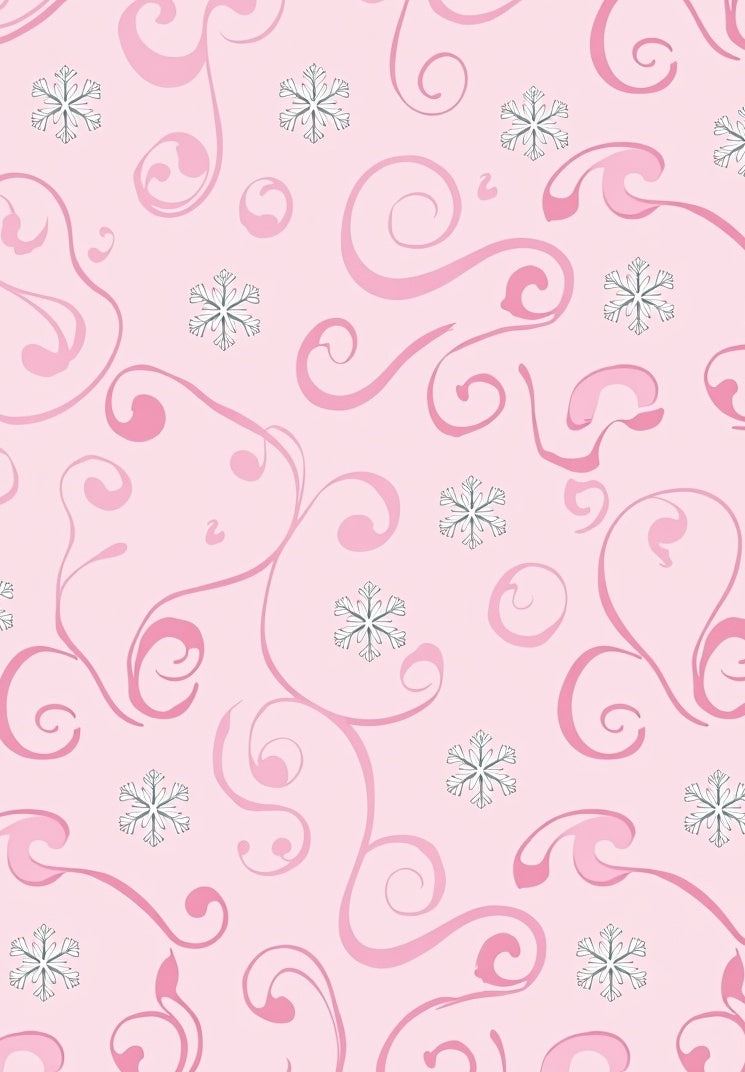 Pink Swirl Snowflake Winter Whimsy Rug