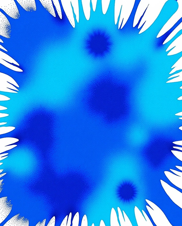 Radiant Blue Splatter Burst Rug