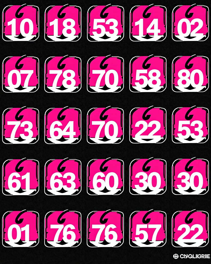 Hot Pink Number Grid Rug