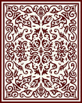 Crimson Ivory Arabesque Scrollwork Rug
