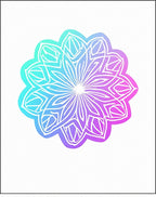 Ombre Teal Purple Mandala Bloom Rug