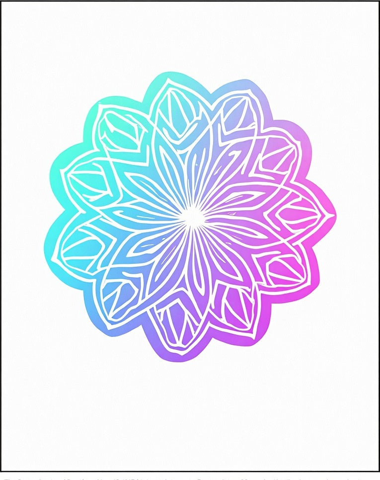 Ombre Teal Purple Mandala Bloom Rug