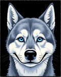Blue Eyed Wolf Portrait Rug