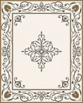 Elegant Brown Golden Floral Scroll Rug