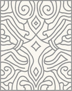 Cream Gray Abstract Swirl Medallion Rug