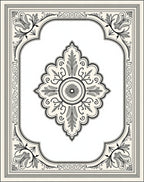 Cream and Gray Floral Medallion Frame Rug