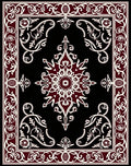 Crimson Ivory Ornate Medallion Border Rug