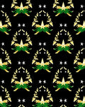 Gold Laurel Star And Leaf Arrangement Rug