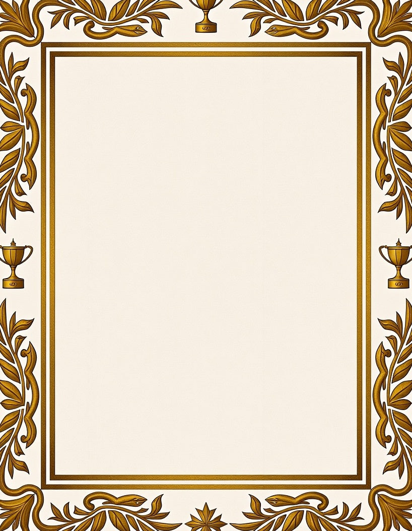 Golden Laurel Trophy Border Rug