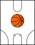 Orange Basketball Court Lines Rug