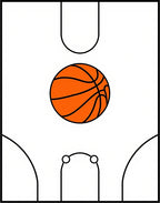 Orange Basketball Court Lines Rug