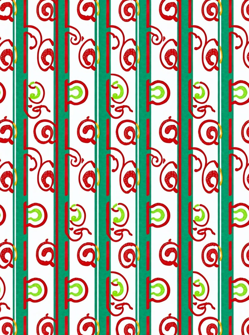 Verdant Red Swirl Stripe Rug
