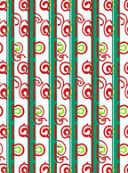 Verdant Red Swirl Stripe Rug