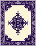 Deep Purple Floral Frame Medallion Rug