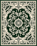 Emerald Cream Vintage Floral Rococo Rug