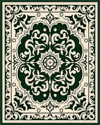 Emerald Cream Vintage Floral Rococo Rug