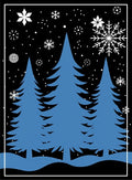 Blue Pine Forest Snowfall Rug