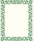 Elegant Emerald Art Nouveau Border Rug