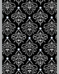 Classic White Damask Black Medallion Rug