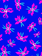 Vivid Pink Orchid Bold Blue Background Rug