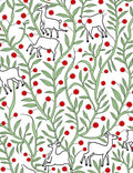 Whimsical White Deer Berry Vines Rug