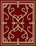 Deep Red Cream Symmetry Medallion Rug