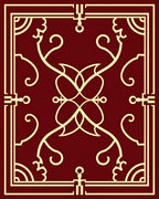 Deep Red Cream Symmetry Medallion Rug