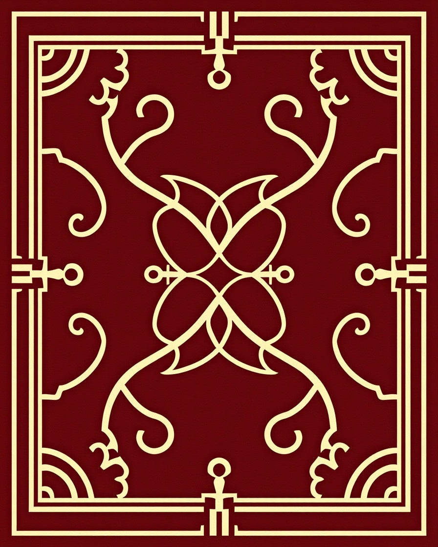 Deep Red Cream Symmetry Medallion Rug