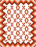 Red Geometric Diamond Chevron Rug