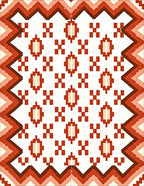 Red Geometric Diamond Chevron Rug