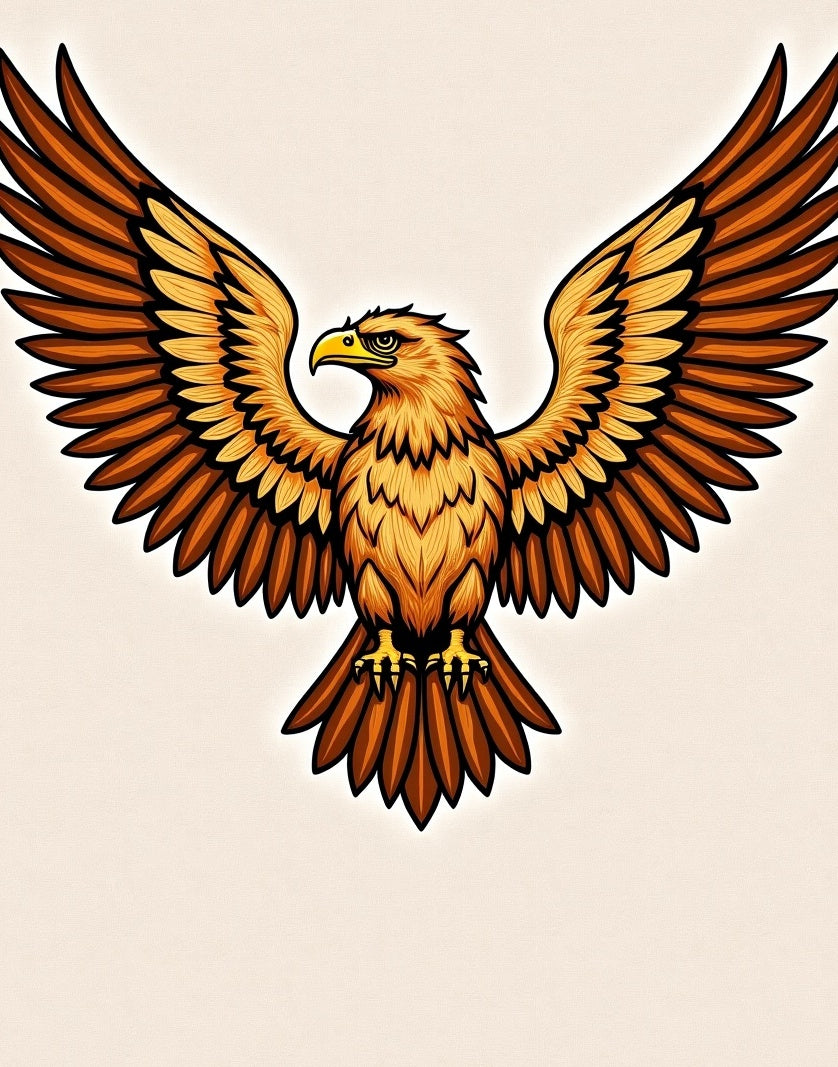 Golden Eagle Wings Spread Rug
