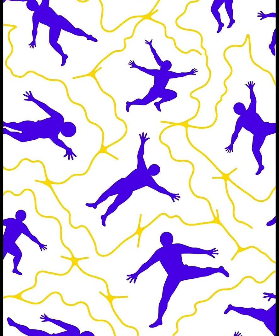 Purple Dancers Yellow Swirls Rug