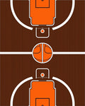 Orange Court Basketball Court Rug
