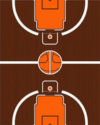 Orange Court Basketball Court Rug