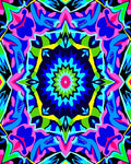 Vibrant Echo Geometric Mandala Art Rug