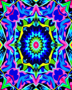 Vibrant Echo Geometric Mandala Art Rug