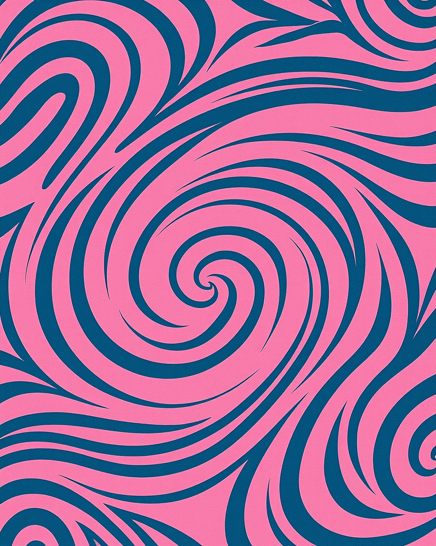 Pink Teal Swirl Abstract Rug