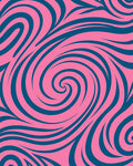 Pink Teal Swirl Abstract Rug