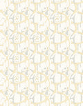 Cream White Organic Intertwined Forms Rug