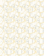 Cream White Organic Intertwined Forms Rug