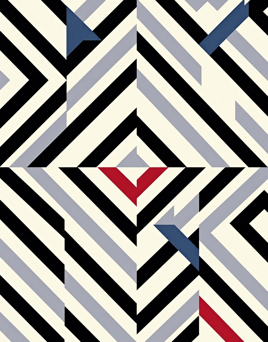 Modern Geometric Color Block Stripe Rug