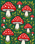 Whimsical Red And White Mushroom Forest Rug