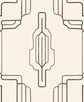 Cream and Brown Art Deco Lines Rug