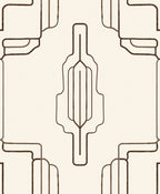 Cream and Brown Art Deco Lines Rug